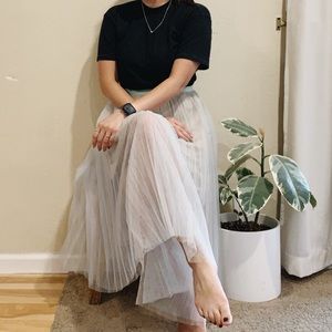 Green & Beige Tulle Skirt